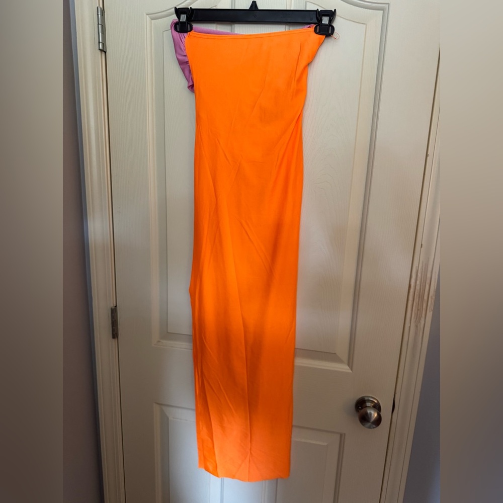 Strapless Orange Maxi Dress